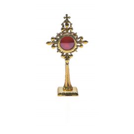 Relikwiarz z brązu, pozłacany 19,5 cm