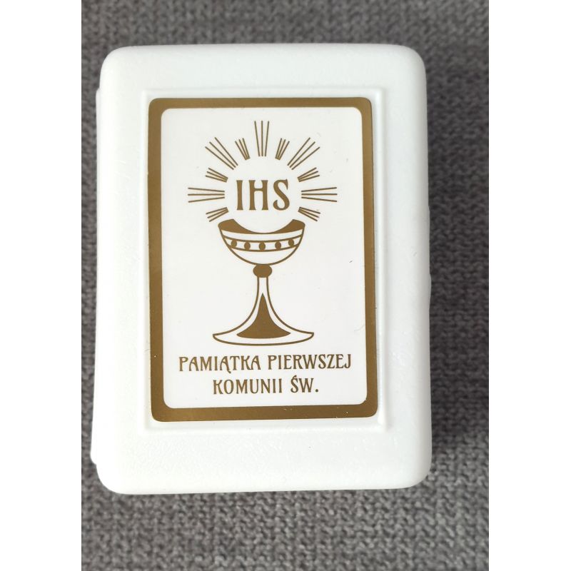 Pudełko na różaniec komunijny (księga) - Pudełko na różaniec komunijny czarne (księga)