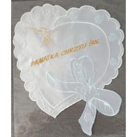 Szatka do chrztu haftowana serce (15) - Szatki haftowane do chrztu