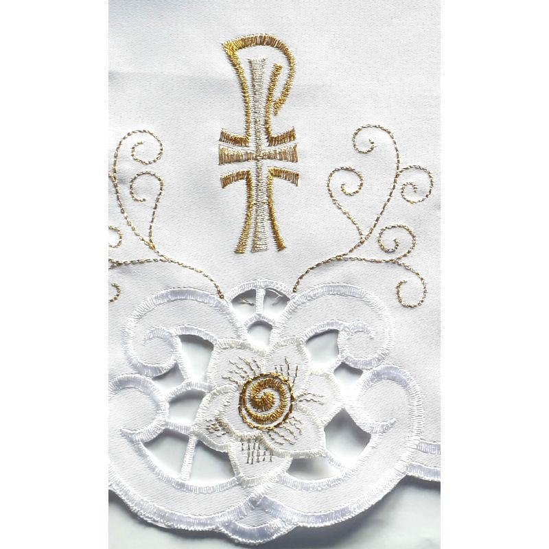 Obrus ołtarzowy haftowany - wzór eucharystyczny (129) - Obrus ołtarzowy haftowany - wzór eucharystyczny (129)