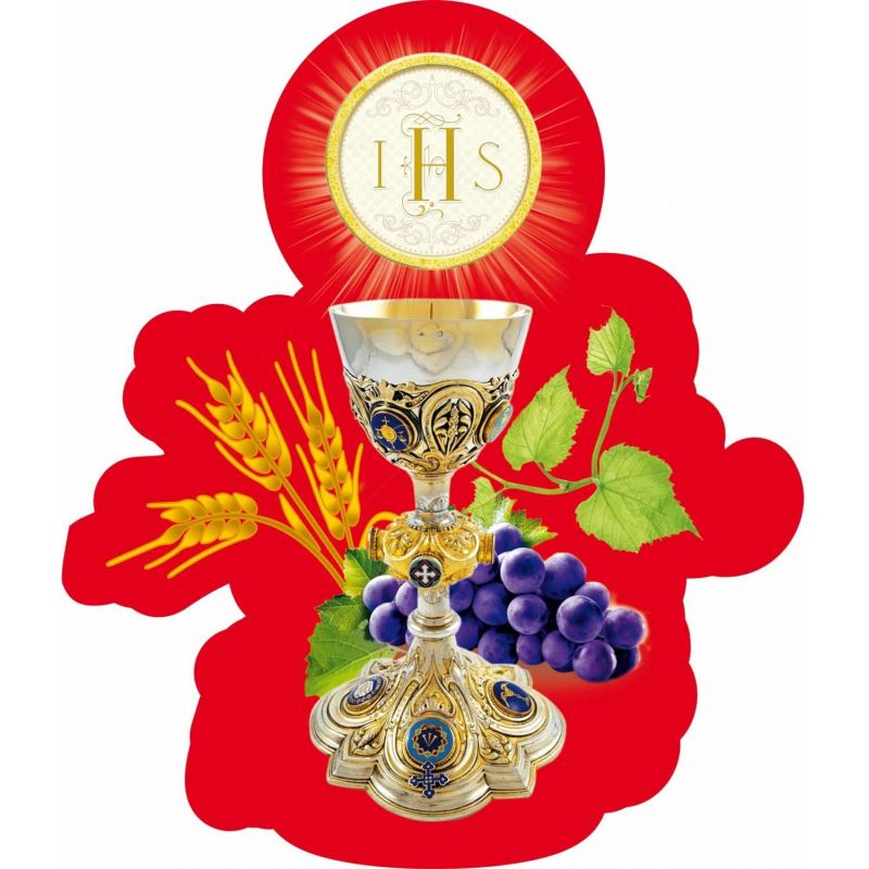 Emblemat na Boże Ciało 35x50 cm - wzór eucharystyczny (10) - Emblemat na Boże Ciało 35x50 cm - wzór eucharystyczny (10)