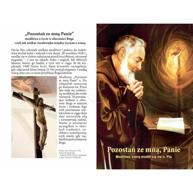Folder składany z modlitwą Świętego Ojca Pio - Folder składany z modlitwą Świętego Ojca Pio