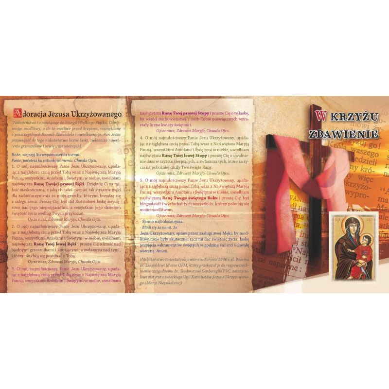 Folder składany Karnet krzyżowy - w Krzyżu zbawienie - Folder składany Karnet krzyżowy - w Krzyżu zbawienie