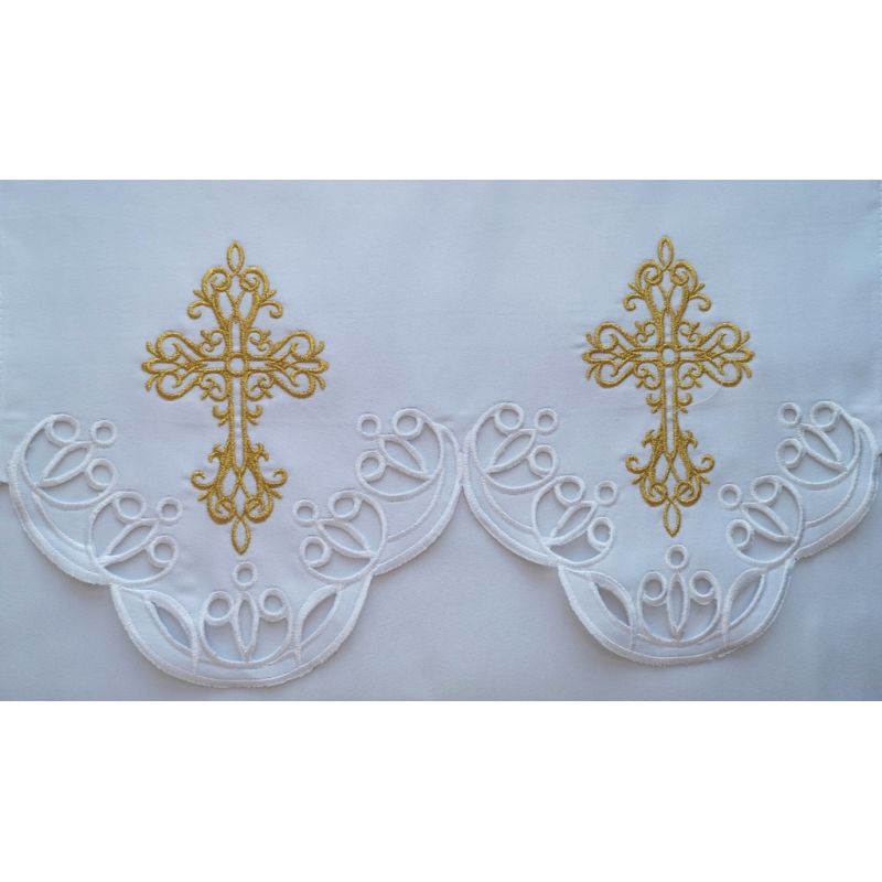 Obrus ołtarzowy haftowany - wzór eucharystyczny (190) - Obrus ołtarzowy haftowany - wzór eucharystyczny (190)