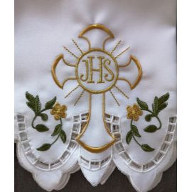Obrus ołtarzowy haftowany - wzór eucharystyczny (135) - zdjęcie 3 - Obrus ołtarzowy haftowany - wzór eucharystyczny (135)