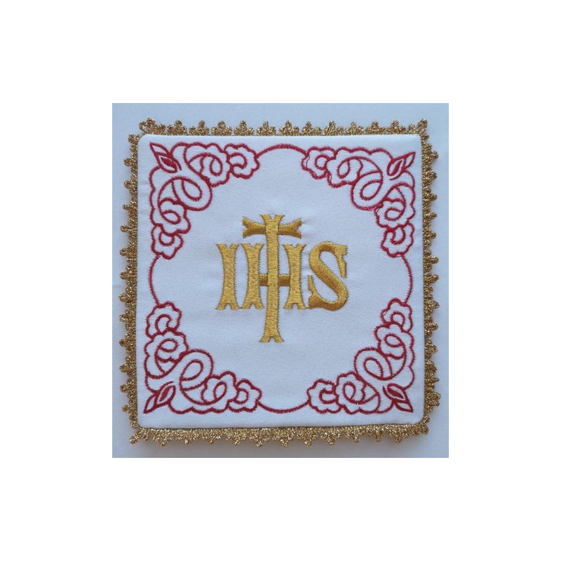 Palka biała haftowana IHS (2) - Palka biała haftowana IHS (2)