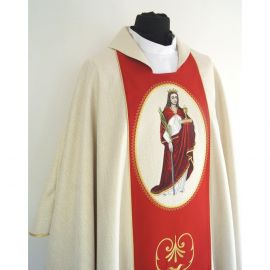 Ornat haftowany Święta Barbara - zdjęcie 2 - Ornat haftowany Święta Barbara