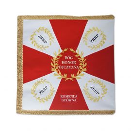 Sztandar haftowany  "Bóg, honor, ojczyzna"