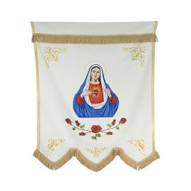 Chorągiew haftowana Serce Maryi + MB Częstochowska - zdjęcie 2 - Chorągiew haftowana Serce Maryi + MB Częstochowska