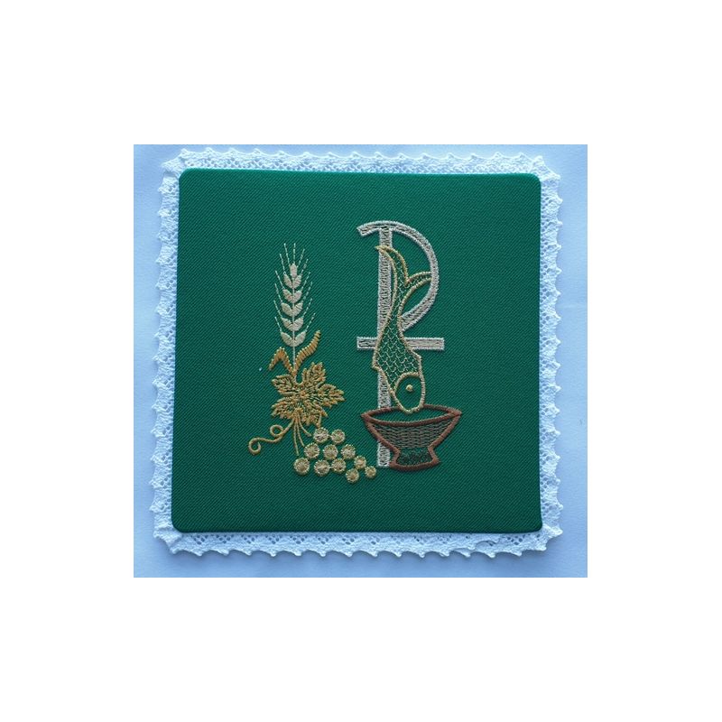 Palka haftowana zielona - P, ryba (11) - Palka haftowana zielona - P, ryba (11)