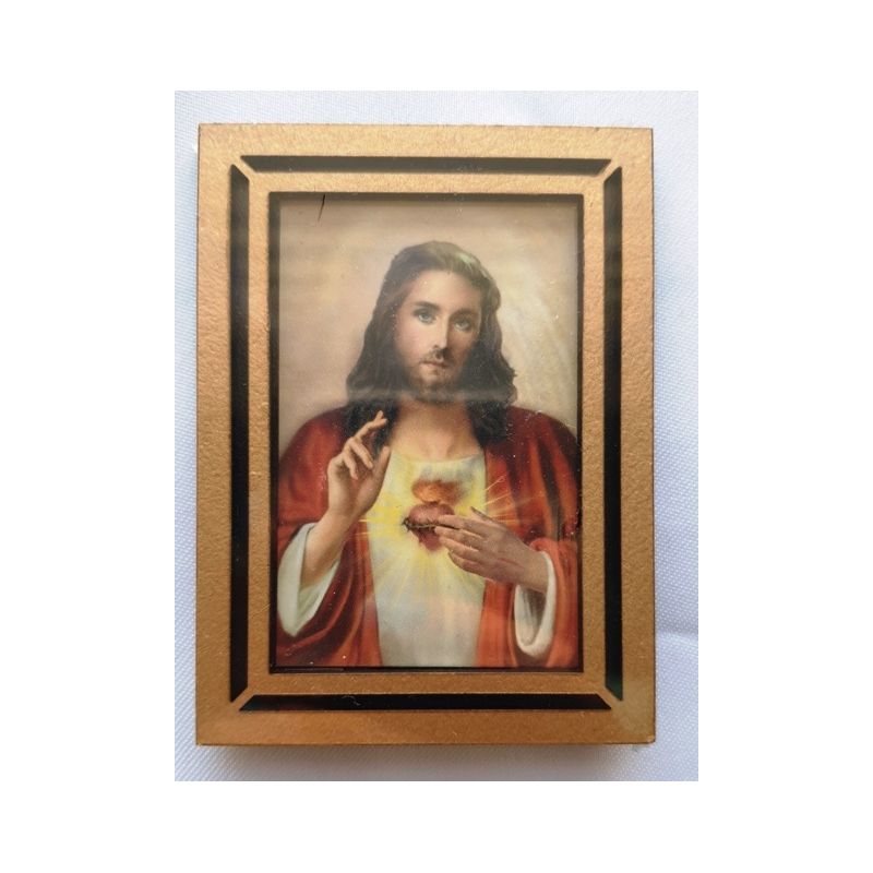 Mały drewniany obrazek Serce Pana Jezusa - Mały drewniany obrazek Serce Pana Jezusa