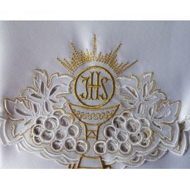 Obrus ołtarzowy haftowany - wzór eucharystyczny (100) - zdjęcie 3 - Obrus ołtarzowy haftowany - wzór eucharystyczny (100)