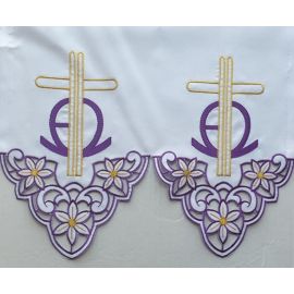 Obrus ołtarzowy haftowany - wzór eucharystyczny (208) - OBRUSY OŁTARZOWE