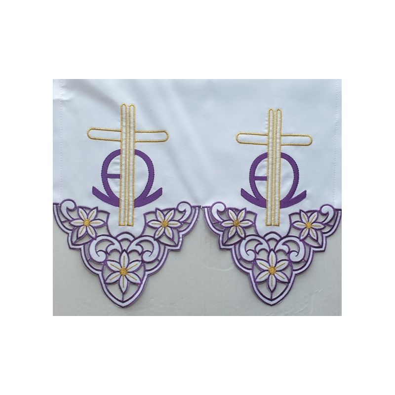 Obrus ołtarzowy haftowany - wzór eucharystyczny (208) - Obrus ołtarzowy haftowany - wzór eucharystyczny (208)