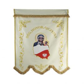 Chorągiew drukowana MB Częstochowska, Św. Marcin - zdjęcie 2 - Chorągiew drukowana MB Częstochowska, Św. Marcin