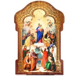 Obrazek HDF ze złotą ramką Matka Boża Wspomożycielka - Obrazek religijny płyta HDF