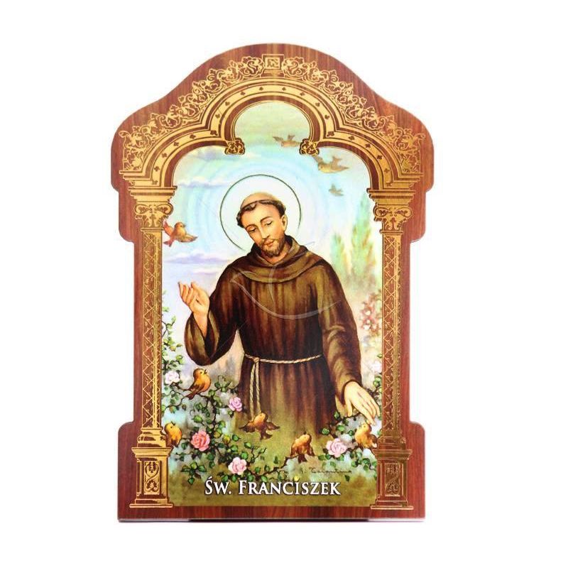 Obrazek HDF ze złotą ramką Święty Franciszek - Obrazek HDF ze złotą ramką Święty Franciszek