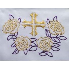 Obrus ołtarzowy haftowany - wzór eucharystyczny (210) - zdjęcie 2 - Obrus ołtarzowy haftowany - wzór eucharystyczny (210)