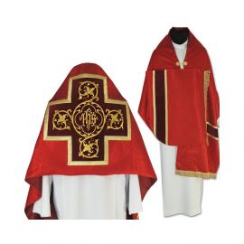 Welon liturgiczny czerwony z frędzlami (41)