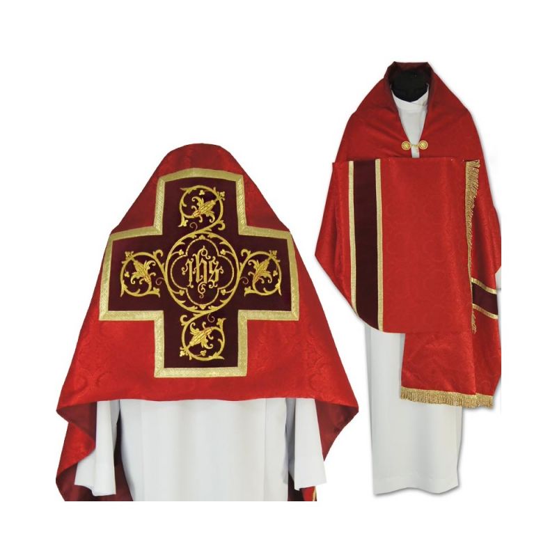 Welon liturgiczny czerwony z frędzlami (41) - Welon liturgiczny czerwony z frędzlami (41)
