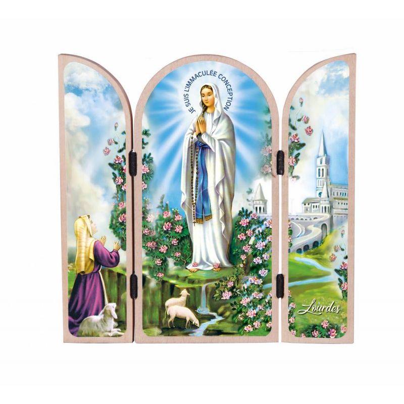 Tryptyk drewniany - Lourdes - Tryptyk drewniany - Lourdes