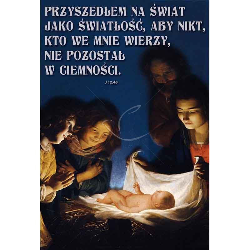 Plakat Bożonarodzeniowy - Przyszedł na świat jako światłość - Plakat Bożonarodzeniowy - Przyszedł na świat jako światłość
