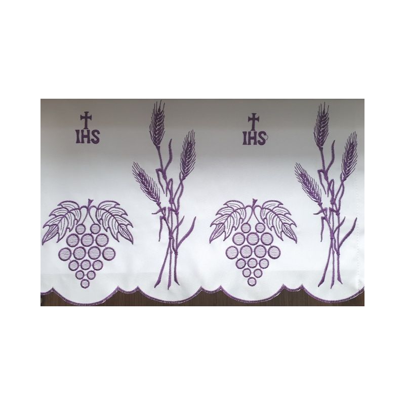 Obrus ołtarzowy haftowany - wzór eucharystyczny (216) - Obrus ołtarzowy haftowany - wzór eucharystyczny (216)