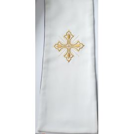 Stuła dwustronna kapłańska - biało-fioletowa (M) - zdjęcie 2 - Stuła dwustronna kapłańska - biało-fioletowa (M)