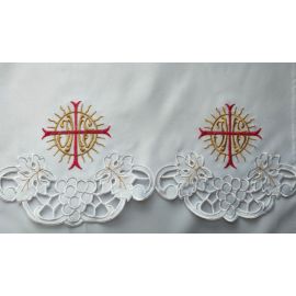 Obrus ołtarzowy haftowany - wzór eucharystyczny (141) - OBRUSY OŁTARZOWE