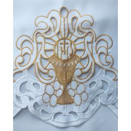 Obrus ołtarzowy haftowany - wzór eucharystyczny (218) - zdjęcie 2 - Obrus ołtarzowy haftowany - wzór eucharystyczny (218)