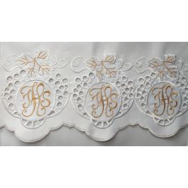 Obrus ołtarzowy haftowany - wzór eucharystyczny (219) - OBRUSY OŁTARZOWE