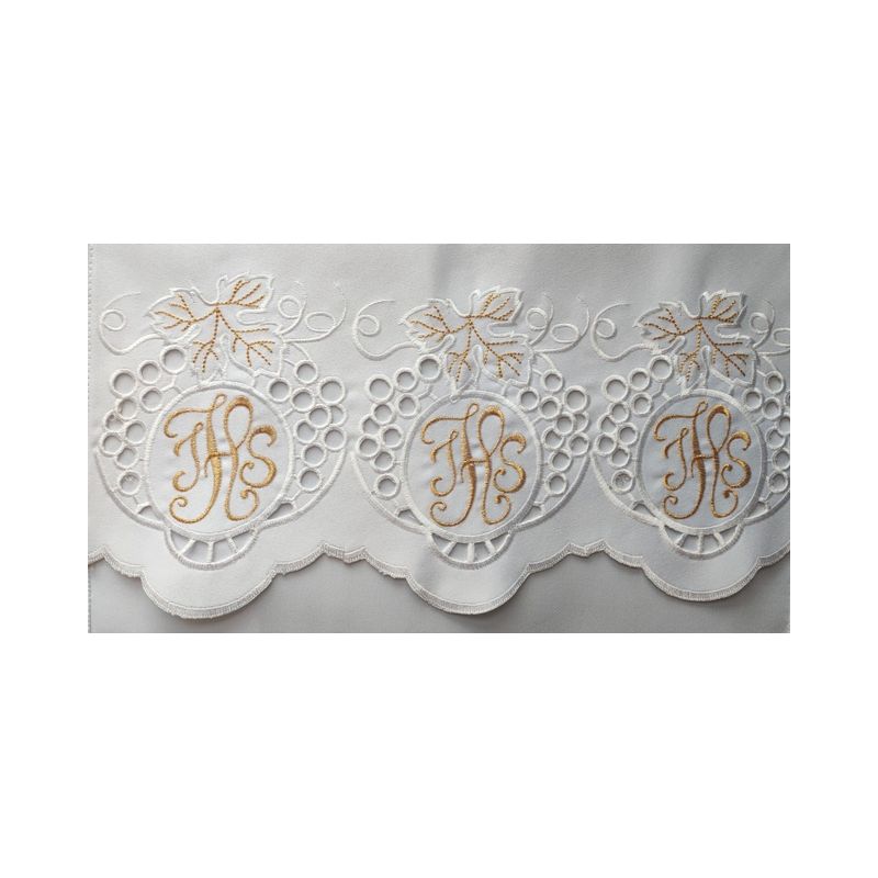 Obrus ołtarzowy haftowany - wzór eucharystyczny (219) - Obrus ołtarzowy haftowany - wzór eucharystyczny (219)