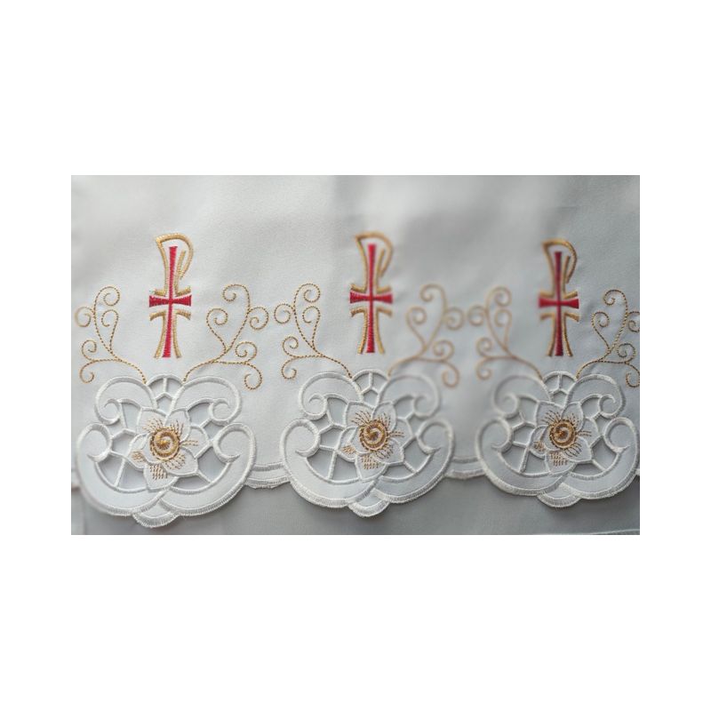 Obrus ołtarzowy haftowany - wzór eucharystyczny (220) - Obrus ołtarzowy haftowany - wzór eucharystyczny (220)