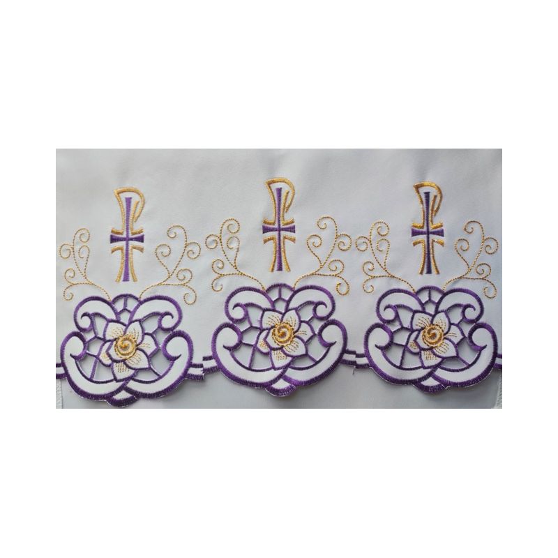 Obrus ołtarzowy haftowany - wzór eucharystyczny (221) - Obrus ołtarzowy haftowany - wzór eucharystyczny (221)