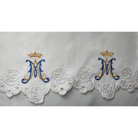 Obrus ołtarzowy haftowany - wzór maryjny (222) - OBRUSY OŁTARZOWE