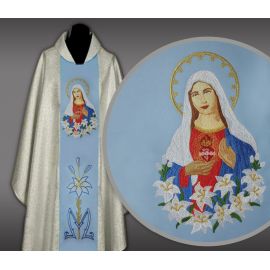 Ornat haftowany Serce Matki Bożej - zdjęcie 2 - Ornat haftowany Serce Matki Bożej