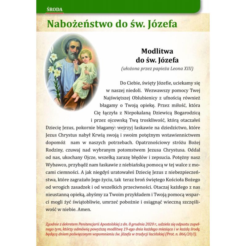 Nabożeństwo do Świętego Józefa - format A5 - Nabożeństwo do Świętego Józefa - format A5