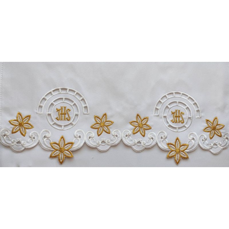 Obrus ołtarzowy haftowany - wzór eucharystyczny (124) - Obrus ołtarzowy haftowany - wzór eucharystyczny (124)