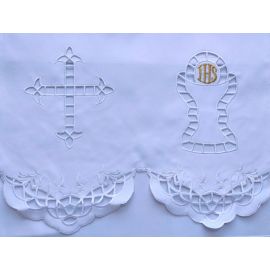 Obrus ołtarzowy haftowany - wzór eucharystyczny (97) - OBRUSY OŁTARZOWE