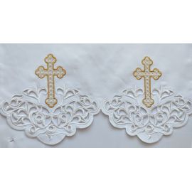 Obrus ołtarzowy haftowany - wzór eucharystyczny (111) - OBRUSY OŁTARZOWE
