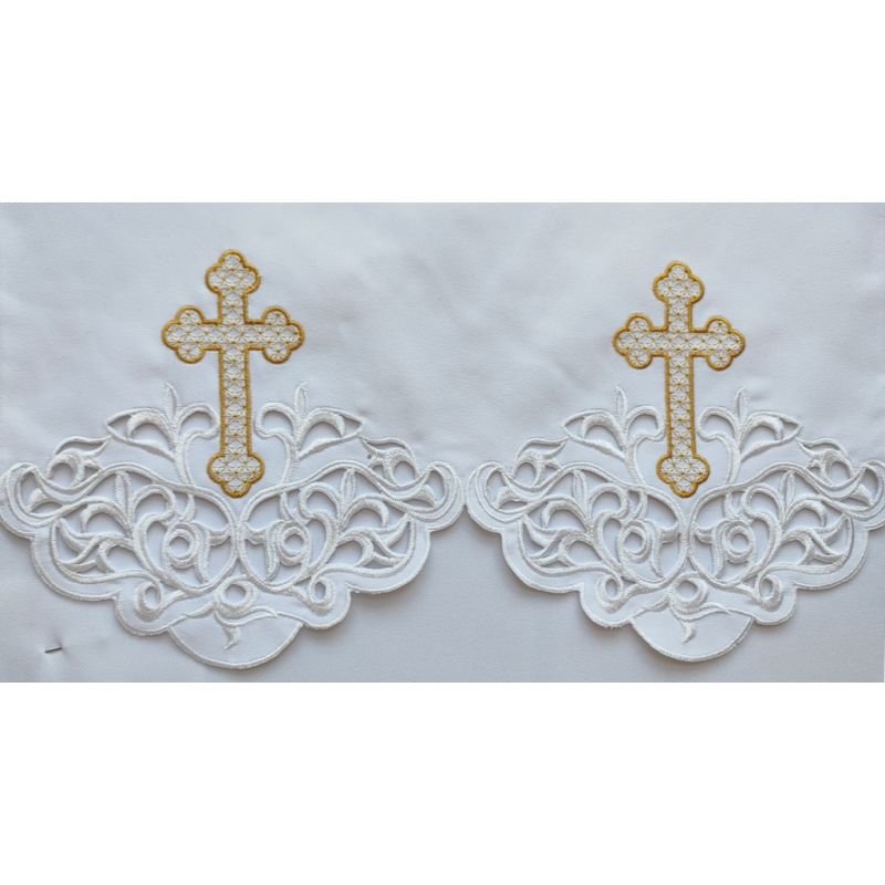 Obrus ołtarzowy haftowany - wzór eucharystyczny (111) - Obrus ołtarzowy haftowany - wzór eucharystyczny (111)