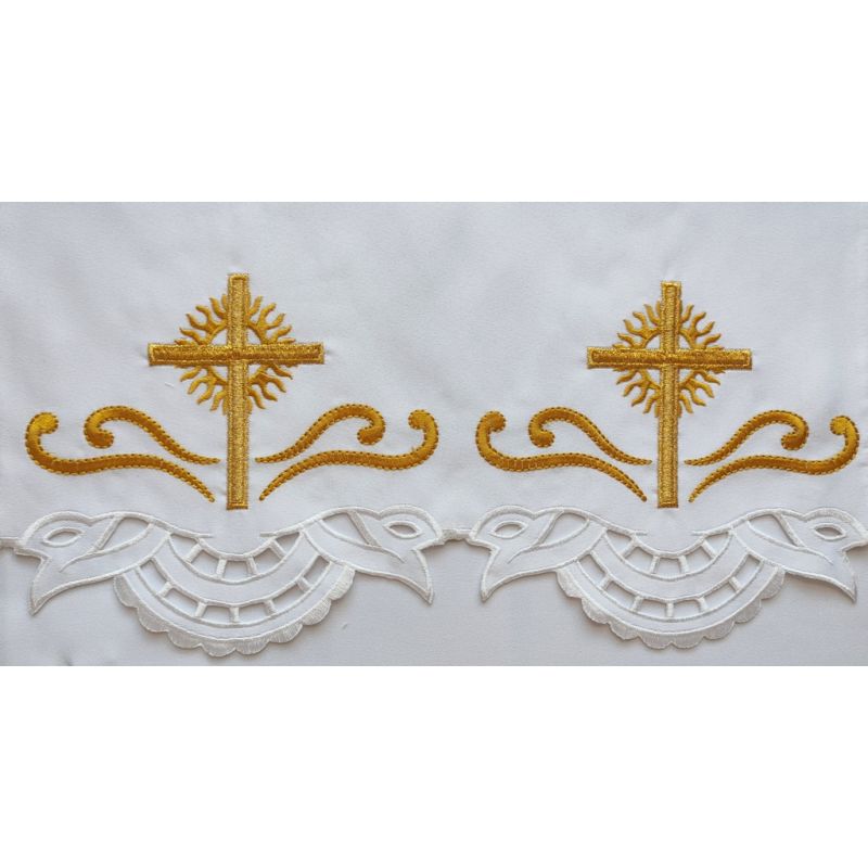 Obrus ołtarzowy haftowany - wzór eucharystyczny (107) - Obrus ołtarzowy haftowany - wzór eucharystyczny (107)