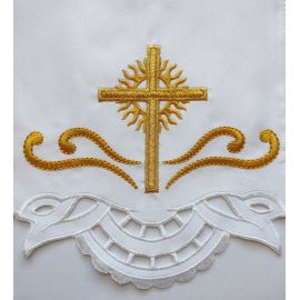 Obrus ołtarzowy haftowany - wzór eucharystyczny (107) - zdjęcie 2 - Obrus ołtarzowy haftowany - wzór eucharystyczny (107)
