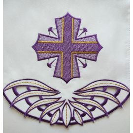 Obrus ołtarzowy haftowany - wzór eucharystyczny (76F) - zdjęcie 3 - Obrus ołtarzowy haftowany - wzór eucharystyczny (76F)