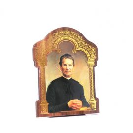Święty Jan Bosko - Obrazek HDF ze złotą ramką - Obrazek religijny płyta HDF