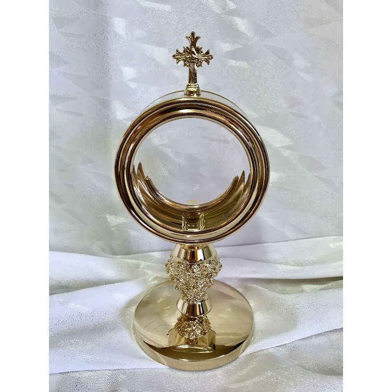 Monstrancja mini mosiężna, pozłacana - 22 cm (D1) - Monstrancja mini mosiężna, pozłacana - 22 cm (D1)