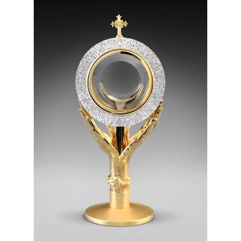 Monstrancja mosiężna, pozłacana - 31 cm (D3) - Monstrancja mosiężna, pozłacana - 31 cm (D3)