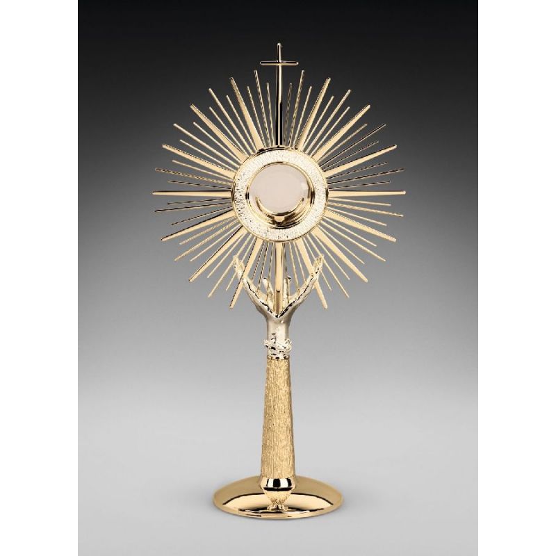 Monstrancja mosiężna, pozłacana - 65 cm (D5) - Monstrancja mosiężna, pozłacana - 65 cm (D5)