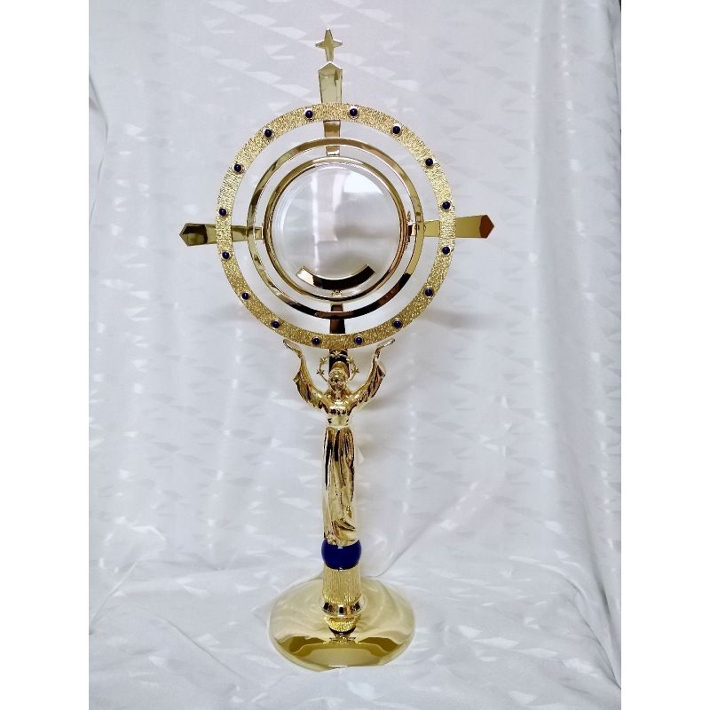 Monstrancja Maryjna, luna 16 cm, pozłacana - 68 cm (D33) - Monstrancja Maryjna, luna 16 cm, pozłacana - 68 cm (D33)
