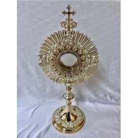 Monstrancja mosiężna, pozłacana - 63 cm (D34) - MONSTRANCJE